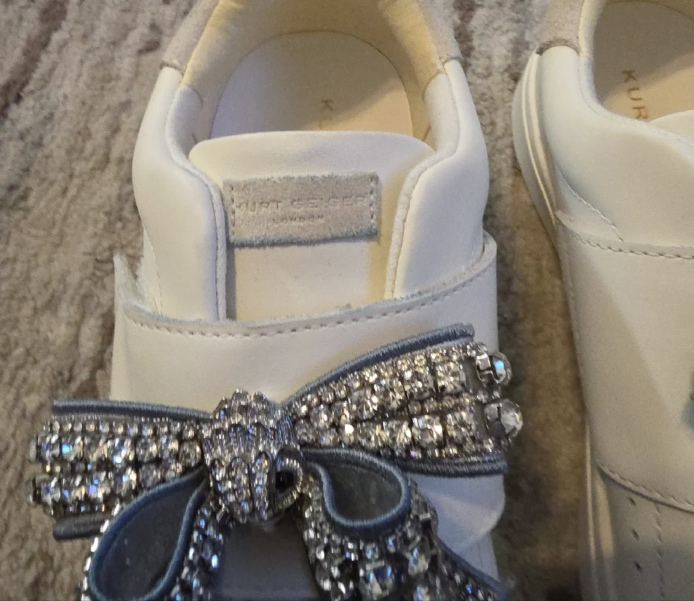 Kurt Geiger White Sneakers with Glittering Bow - Picture 11 of 11